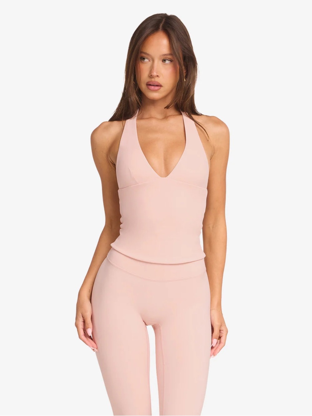 NWT CSB Freedom Halter Tank Blush Pink Size XXS Crop Shop Boutique Pilates